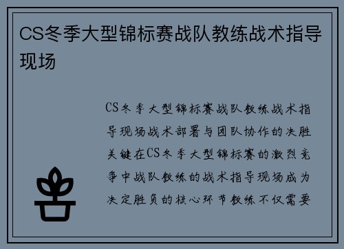 CS冬季大型锦标赛战队教练战术指导现场